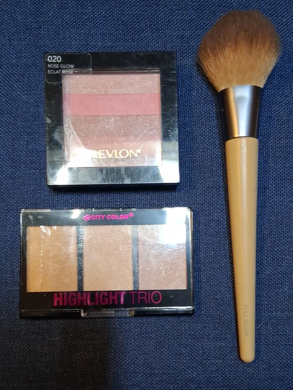 Revlon Rose Glow Blush Palette, City Color Highlight Trio With A New E Brush